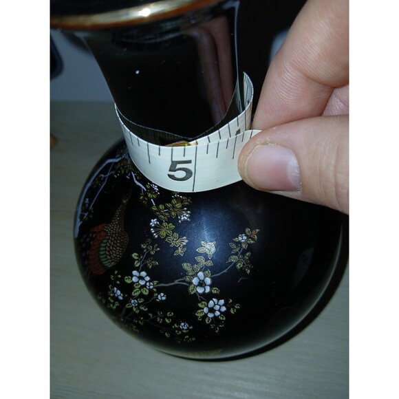 OMC Vase Japan Handpainted Peacocks with Gold Rim 6×4 Diameter 5×14 Vintage - Picture 7 of 14